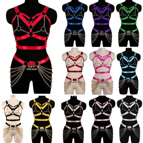 Punk Chain Erotic Lingerie Harness Fashion Body Stocking Belt Goth Club Wear Sword Belt Sexy Womens Underwear Garter Suspenders