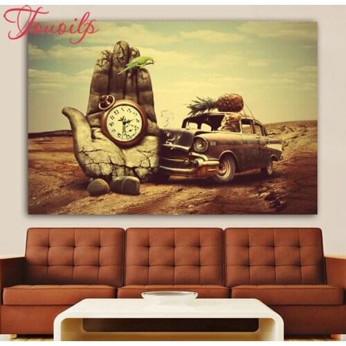 TOUOILP square&round hand Car pocket watch Diamond Painting Decoration 3d Diamond Embroidery Resin Drill Needlework Rhinestone