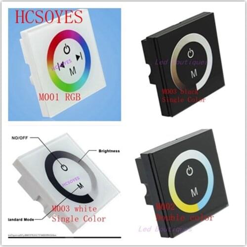 DC12-24V M001 RGB colorful touch controller M003 monochrome single M002 double panel Glass wall embedded LED panel controller