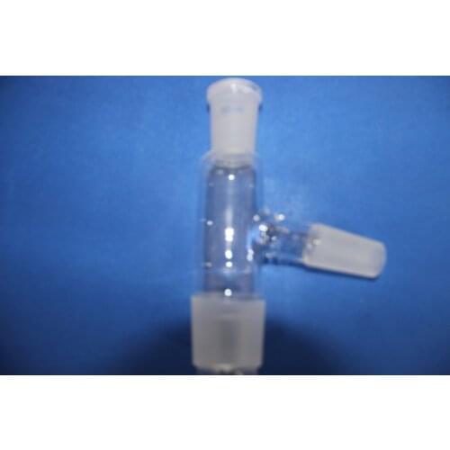 Three way 3-way Lab Glass Distilling Connecting Head Adapter 75 bend distillation head two 24/40, one 40/38 joint