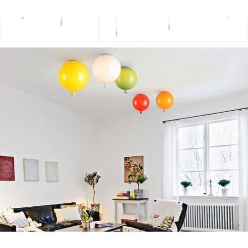 Moderne Colorful Balloon Balloon Acrylic Ceiling Lights Children Room Lustre Luminarias Plafonnier Lamparas de Techo E27