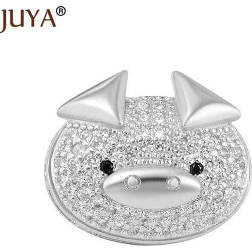 Jewelry Making Supplies Newest Cute Animal Pig Rhinestone Spacer Beads For DIY Jewelry Making Hand Made Jewellery Accessories