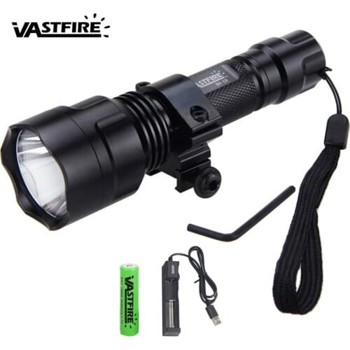 Vastfire 850nm Red Night Vision Weapon Light LED Flashlight Infrared IR Tactical Outdoor Rifle Hunting Torch+Mount