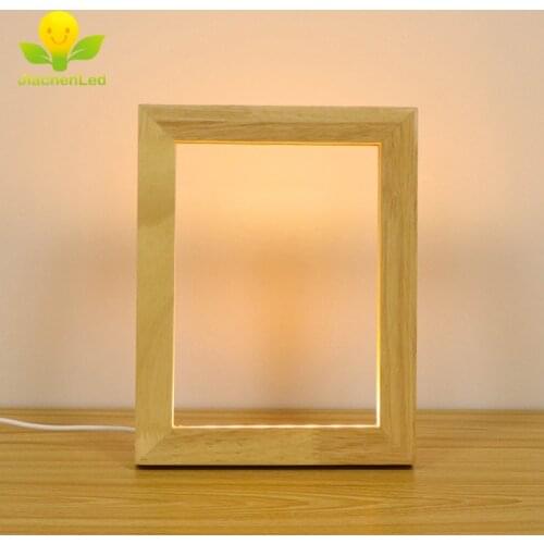Funny Custom Electric Wooden Led USB 3D Effect Photo Frame, 4mm Slot 3D Photo Frame With Led Light Dimmer Switch