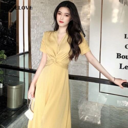 Bella Philosophy Women Summer Short Sleeve Long Maxi Dress Vintage V-Neck Female Draped Dress Casual Street Office Lady Vestidos