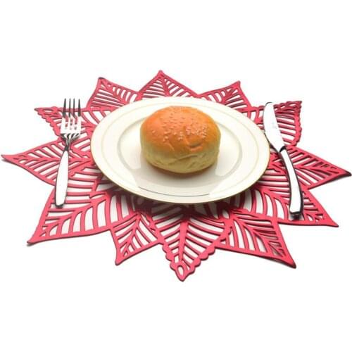 1PCS Anti-Slip Christmas Flower Hollow Kitchen Placemat Bowl Mat Coaster Party Decor Tableware Bowl Cup Coaster Home Decor