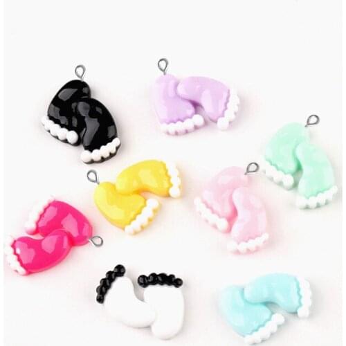 10pcs 20*19mm Baby Footprints feet charms resin fittings childrens ink paste DIY cream mobile phone shell material wholesale