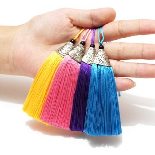 2/5/10Pcs Whitebait Mouth Tassels Key Chain DIY Crafts Colored Tassel Small Pendant Sachet Bookmarks Decor Fringe Accessories