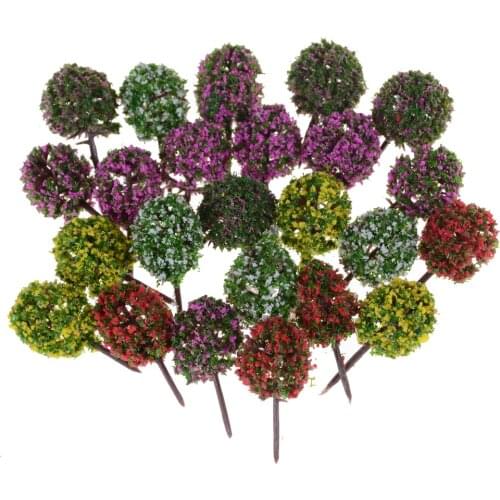 5pcs/lot Plastic Miniature Flower Tree Plants Fairy Garden Decoration Dollhouse Craft Model