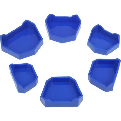 6Pcs/set 3 Sizes Dental Model Base Set Dental Mold Plaster Base Denture Tray Dental Lab Former Base Kit Oral Hygiene Care