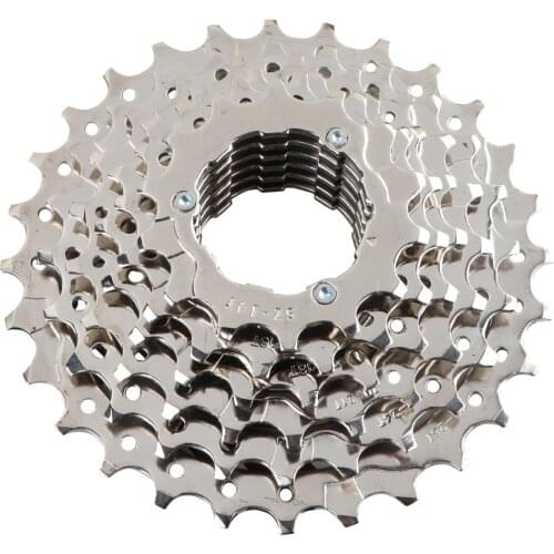 7 Speed Nickel Plated Cassette Mountain Bike Flywheel MTB Cassette Sprocket (Silver)