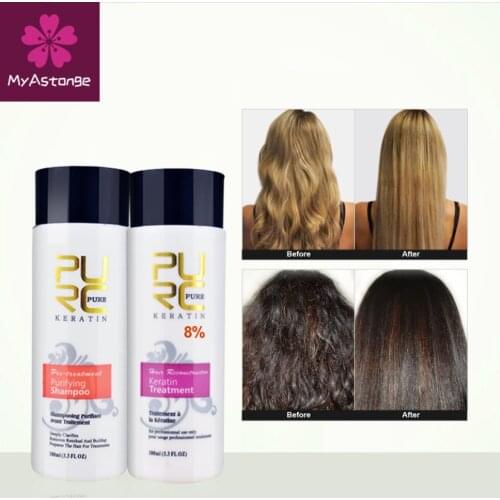 8% Straightening Hair Brazilian Brazilian Keratin Treatment + Purifying Shampoo Hair Care Set Hair Products