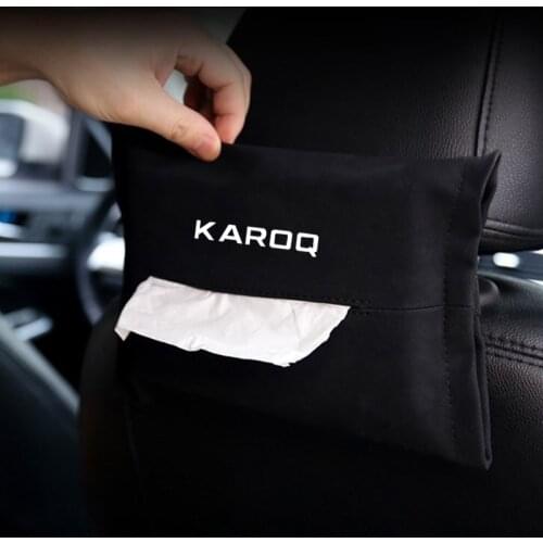 Car sun visor hanging paper towel bag Car tissue box Organizer for Skoda octavia 2 a7 a5 rapid fabia yeti superb 2 emblem