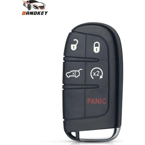 Dandkey Car Smart Key Shell Case Fob Uncut Blade For Dodge Ram 1500 Journey Charger Dart Challenger Durango Jeep Grand Cherokee
