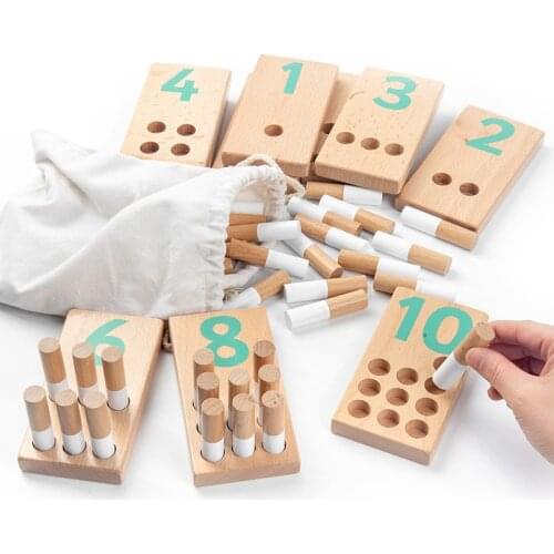 Montessori Peg Number Boards Baby Counting Math Wood Teaching Toys Kids Learn Digital Toys Educational Wooden Toys for Children