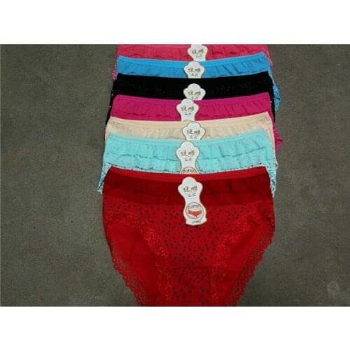 Jian Peng kawaii printed low-Rise briefs underwear women sexy lace panties lady Modal solid and durable underpants with bow