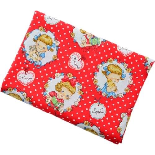 Coffee Sweet Heart Print 100% Cotton Fabric for Boy Clothes Bedding Set Hometextile Cushion Cover Backpack DIY