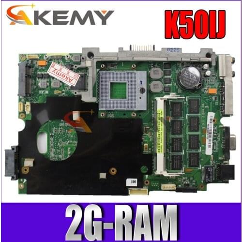 Akemy K50IJ Laptop Motherboard for ASUS K40IJ K60IJ X5DIJ P81IJ P50IJ K40IN K50IN K40AB K50AB K50AF Original Mainboard 2G-RAM