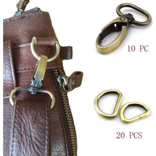 Metal Bags Strap Lobster Clasp Snap Hook & Dee D Ring Buckles DIY KeyChain Bag Part Accessories 20/25/32/38mm