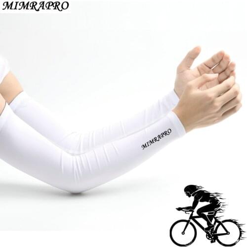 MIMRAPRO Breathable Cycling Arm Sleeve White Anti-sweat Sunscreen Riding Warmer Cuff Mountain Road Bike Bicycle Arm Cuff 04-01