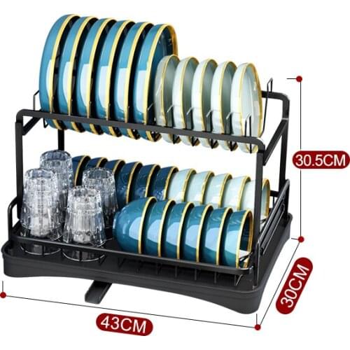 Multifunctional Bowl Rack In Kitchen Adjustable Tableware Drain Rack Double Deck Storage Rack Kitchen Accessories Organizer