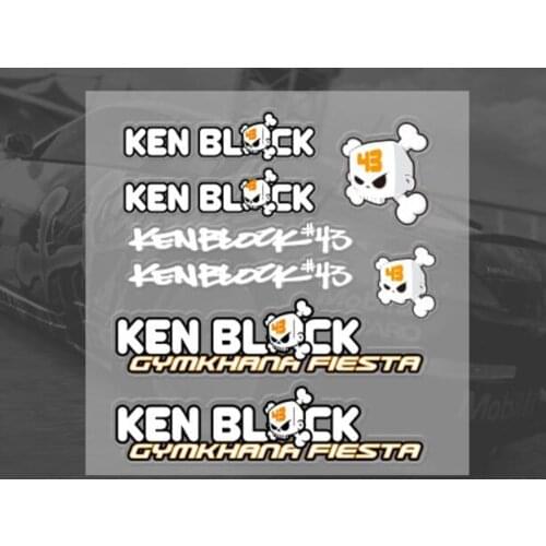 New Car Styling Creative Ken Block 43 Theme Decorative Vinyl Decal Sticker Set for Ford Racing Fiesta Focus ST RS