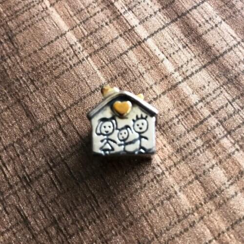 Paylor New Authentic 925 Sterling Silver Family House Beads Fit Original Pandora Charms Bracelet DIY Jewelry Making