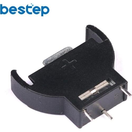 10pcs CR2032 CR2025 Half-Round lithium Button Cell Coin Battery box Holder Case CR 2032 2025 batteries holder Socket 3 PIN