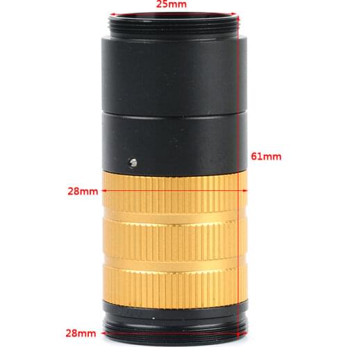 50X 100X High Visual High Distance Adjustable Field Industrial Zoom CS C Mount Lens For HDMI VGA USB Video Microscope Camera