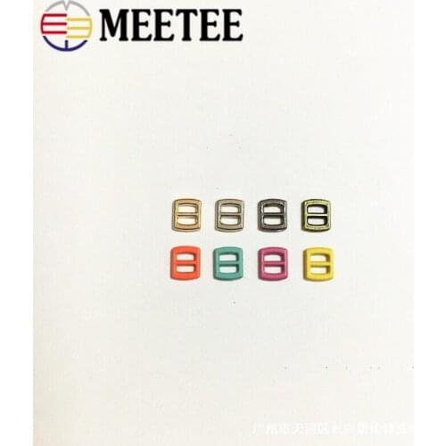 Meetee 50/100pcs ID3mm Mini Tri-Glide Buckle Kids Toys Doll Belt Adjustment Buckle DIY Manual Childrens Wear Decor Accessories