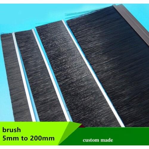 Custom Brush Detachable Dismountable Door Bottom Sweep Seal 10mm 15mm 20mm 25mm 30mm 35mm 40mm 50 - 100mm for h F T Profile