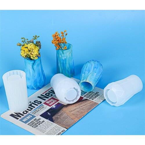 Silicone Holes Round Geometric Polygonal Mold Concrete Flower Pot Vase Mold Resin Casting Molds For Diy Crafts Jewelry Mould