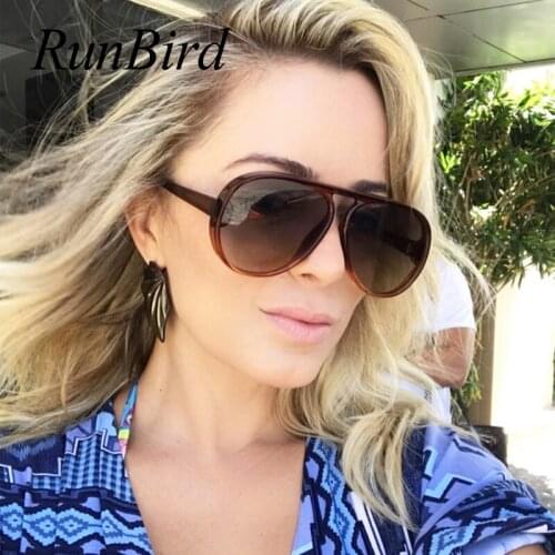 Brand Design New Fashion Pilot Sunglasses Oval Frame Sunglasses Woman 2018 Fashion Big Sun Glasses for Men Gradation Frame 1321R