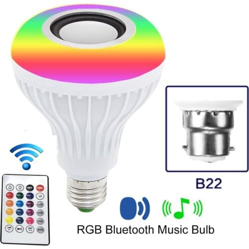 Spotlight Night Light BULB Lamp Bluetooth Bulb Music Lamps B22 AC100-250V E27 With Remote Control For Home RGBW 12W Blub