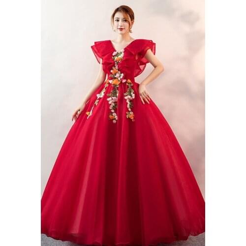 Wine red v neck ruffled ball gown Renaissance Gown queen Victorian/Marie Antoinette Belle