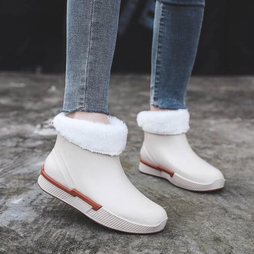 Women Snow Boots Winter Keep Warm Female Rain Boots Waterproof Non-Slip Rubber Rain Shoes Lady Fashion Women Rainning Shoes