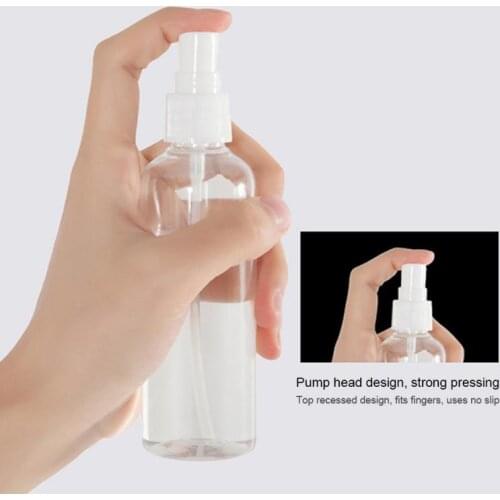 1 Pc 100/50/30ml Plastic Spray Bottle Portable Refillable Essential Cosmetics Atomizer Transparent Empty Alcohol Sprayer Bottles