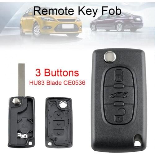 3 Buttons Entry Replacement Flip Folding Car Key Shell with Uncut Car Flip Key Fit for Citroen C3 C2 C4 C5 C6