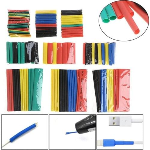 328 Pcs Heat Shrink Tubing 5 Colors 8 Sizes Assorted Tube Wrap Sleeve Set Combo
