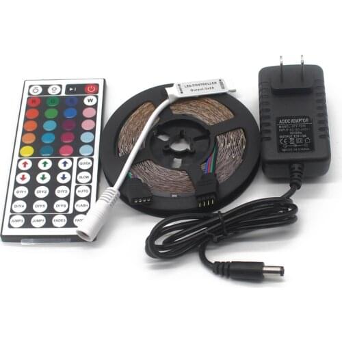 5M RGB LED Strip light 2835 (3528) SMD 44 Keys Remoter 12V 2A Power Adapter For DIY Indoor Decoration lamp Tape lighting
