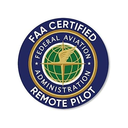 American Vinyl Round FAA Certified Remote Pilot Sticker (Logo Drone Federal Aviation Certification)