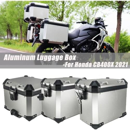 40L 45L Motorcycle Top Box Luggage Helmet Storage Trunk 32L Panniers Saddlebag Aluminum Toolbox With Rack For Honda CB400X 2021