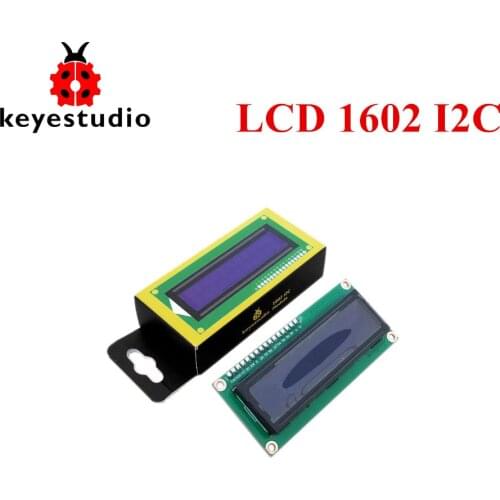 Free shipping !Keyestudio 16X2 1602 I2C/TWI LCD Display Module for Arduino UNO R3 MEGA 2560 White in Blue