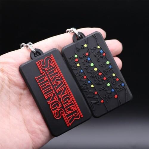 Movie Stranger Things PVC Key Chain Fashion Alphabet Light Monster Charm Keychain For Women Men Car Bag Backpack Keyring