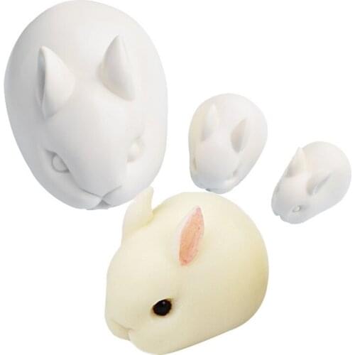 DIY White Rabbit mold cement crafts succulent bonsai potted cake baking silicone mold Valentines Day