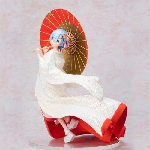 29Cm Re:Life In A Different World From Zero Umbrella Shiromuku Rem Anime Girl PVC Action Figure Model Toys Doll Ornament Gift