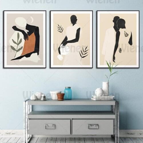 Nordic Canvas Painting Elegant Beauty Black & White Dress Abstract Illustration Wall Art Posters and Prints Home Decoration