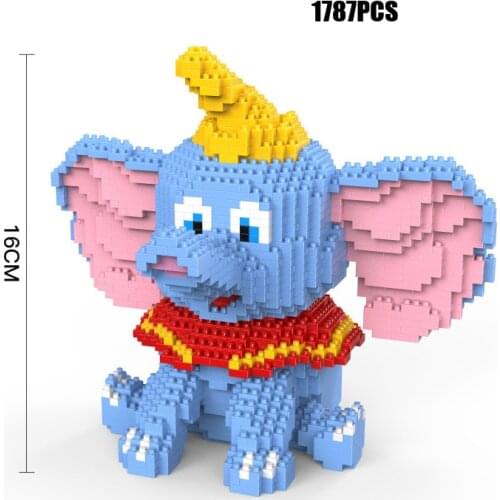 Disney cartoon animal figures micro diamond blocks Dumbo elephant building brick assemble model toy nanobrick for kids gifts