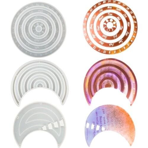 DIY Crystal Epoxy Resin Mold Calendar Hanging Plate Perpetual Calendar Listing Silicone Mold For Resin Home Wall Decoration