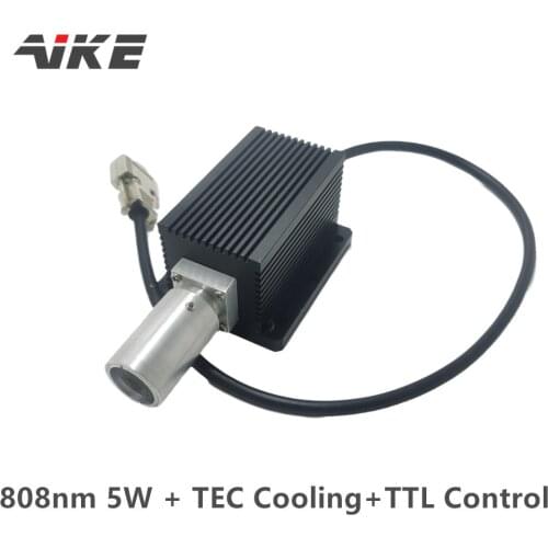 AIKE High Power 5W 5000mW 808nm Laser Dot Module TTL/Analog 0-30KHZ TEC Cooling 85-265V